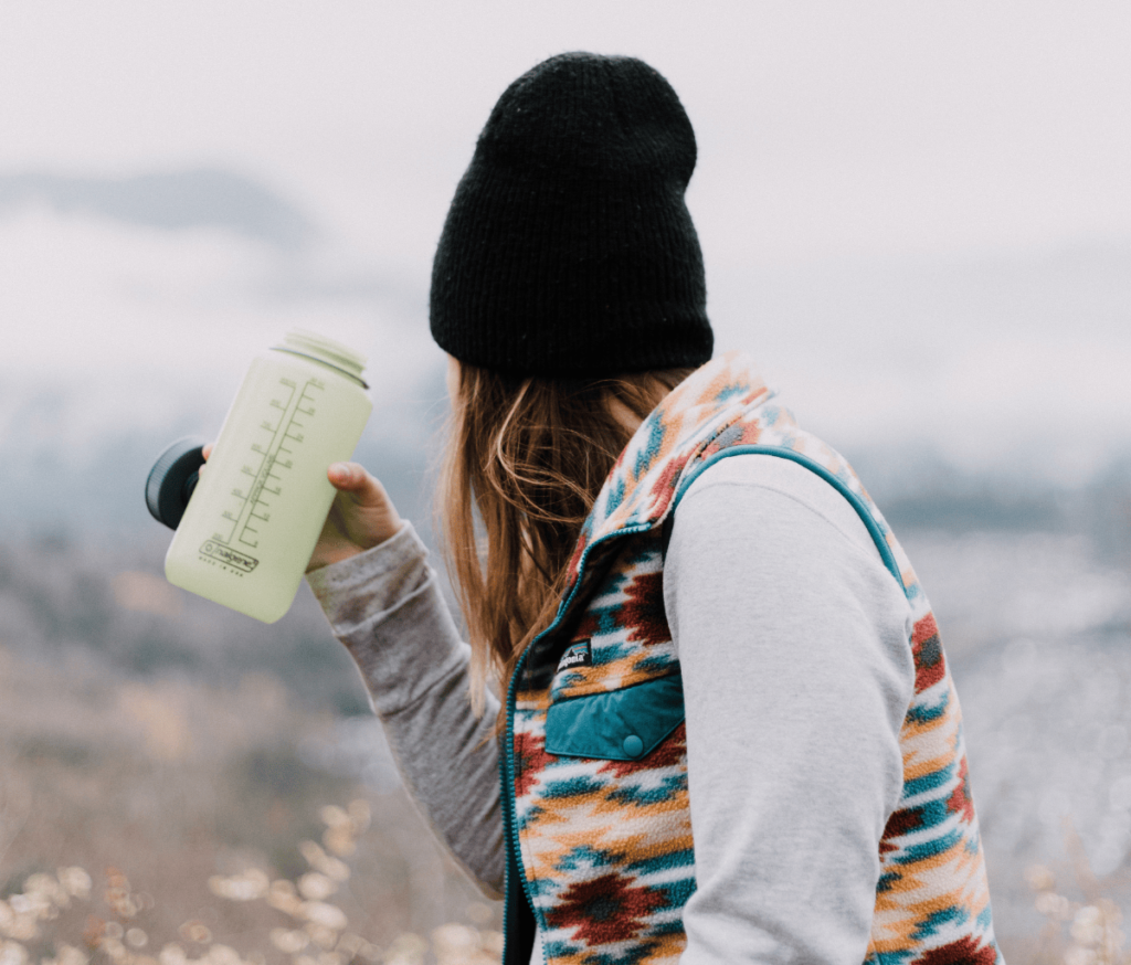 hiking with a nalgene water bottle