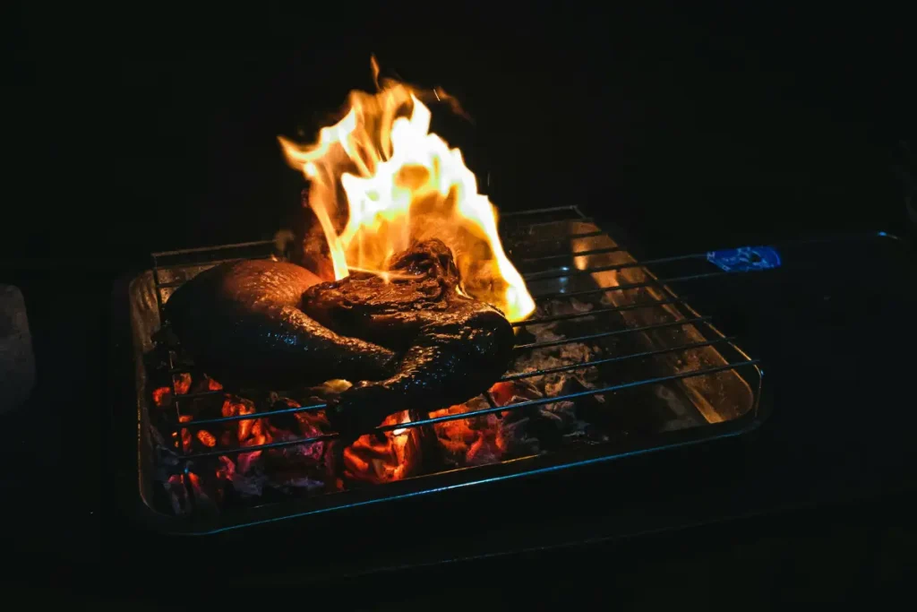 grilling a chicken