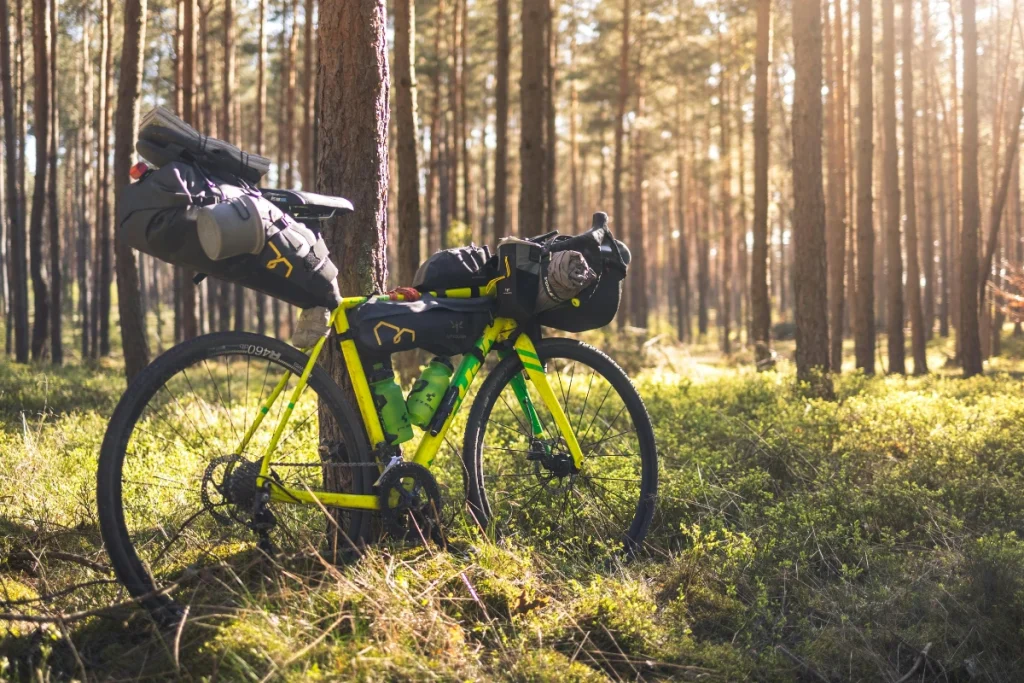 a bikepacking setup a type of camping where you carry your gear on your bike