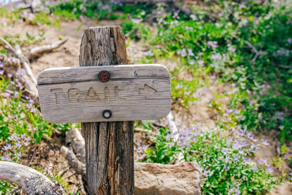 hiking for beginners a trailhead sign