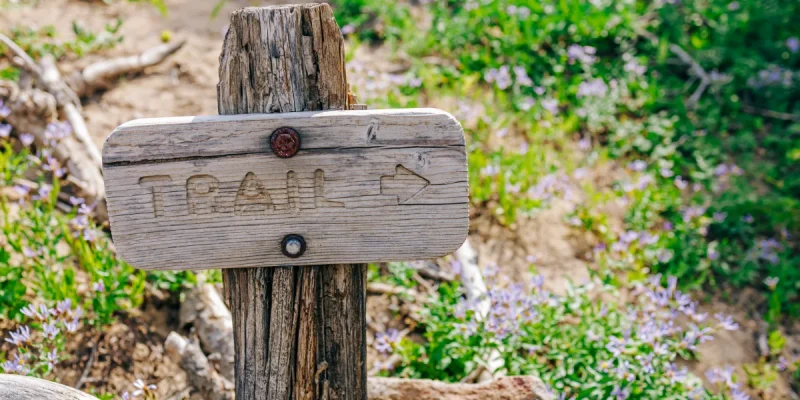 a trailhead marker/sign